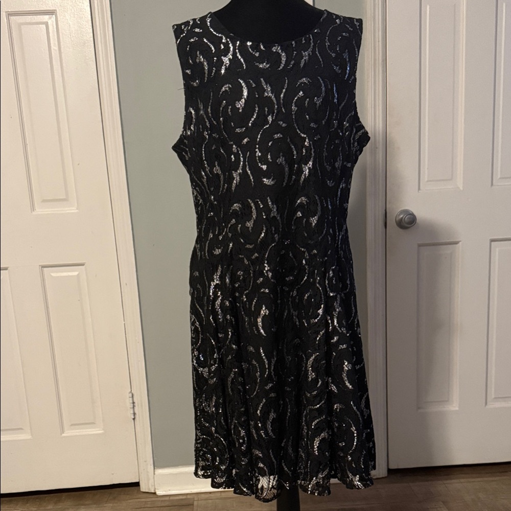 Black Sleeveless Fit & Flare Dress by Tommy Hillfiger